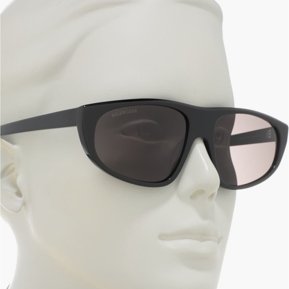 NWT BALENCIAGA BB0098S BLACK FLAT TOP SUNGLASSES - Picture 3 of 9